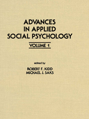 cover image of Advances in Applied Social Psychology